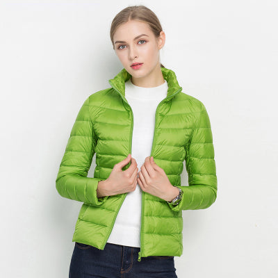 Damen-Daunenjacke, urban, schick, leichtes Polyamid/Nylon 9