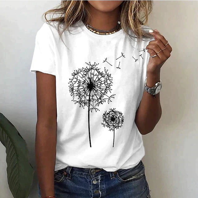 Damen-T-Shirt, runder Halsausschnitt, elegantes hochwertiges Material-2