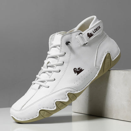 Herren-Barfußschuhe, PU-Leder, mit orthopädischer Stütze und belüftetes Material-1
