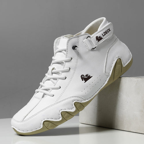 Herren-Barfußschuhe, PU-Leder, mit orthopädischer Stütze und belüftetes Material-1