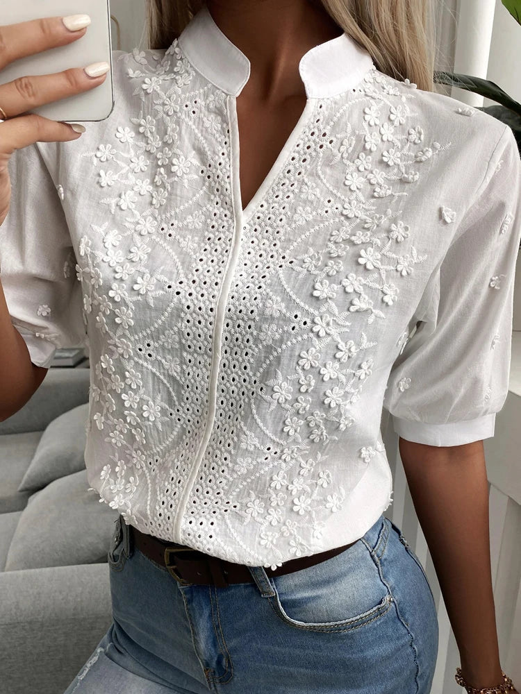Damen-Party-Top, V-Ausschnitt, vielseitiges Design, hochwertiger Stoff-5