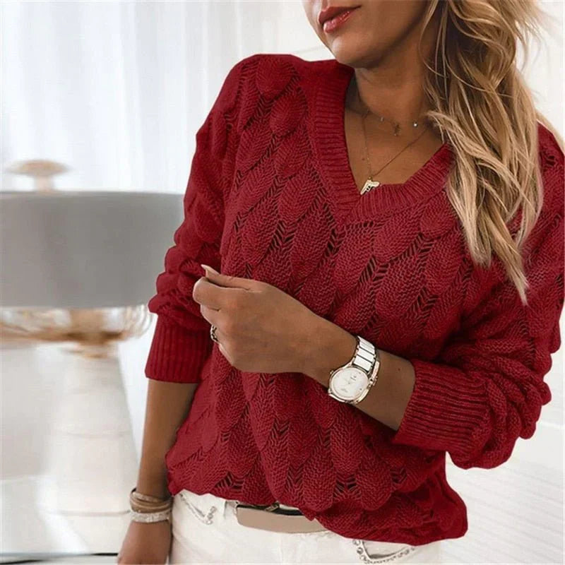 Damen-Strickpullover aus hochwertiger Baumwolle mit elegantem Design – perfekt für Alltag und Fest 1