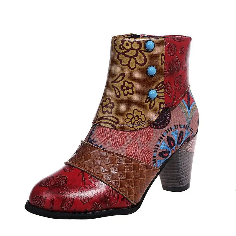 Damen-Stiefel, wasserabweisendes Retro Design, mit Reißverschluss-1