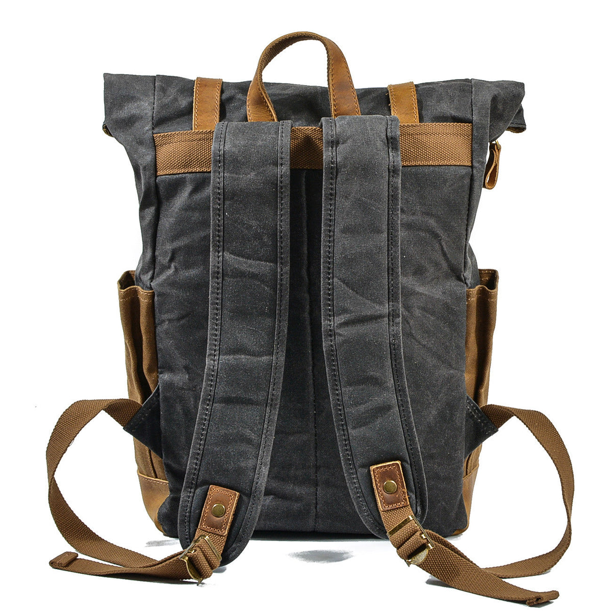 Unisex Rucksack Wolff-Top Gewachste Baumwoll-Leinwand-3
