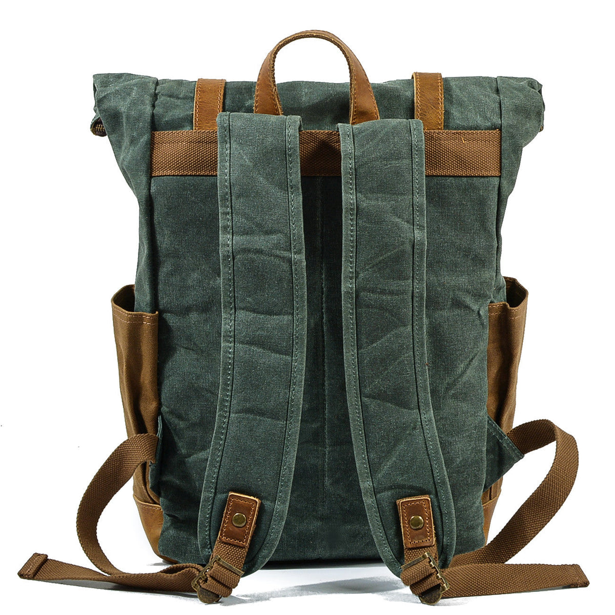 Unisex Rucksack Wolff-Top Gewachste Baumwoll-Leinwand-4