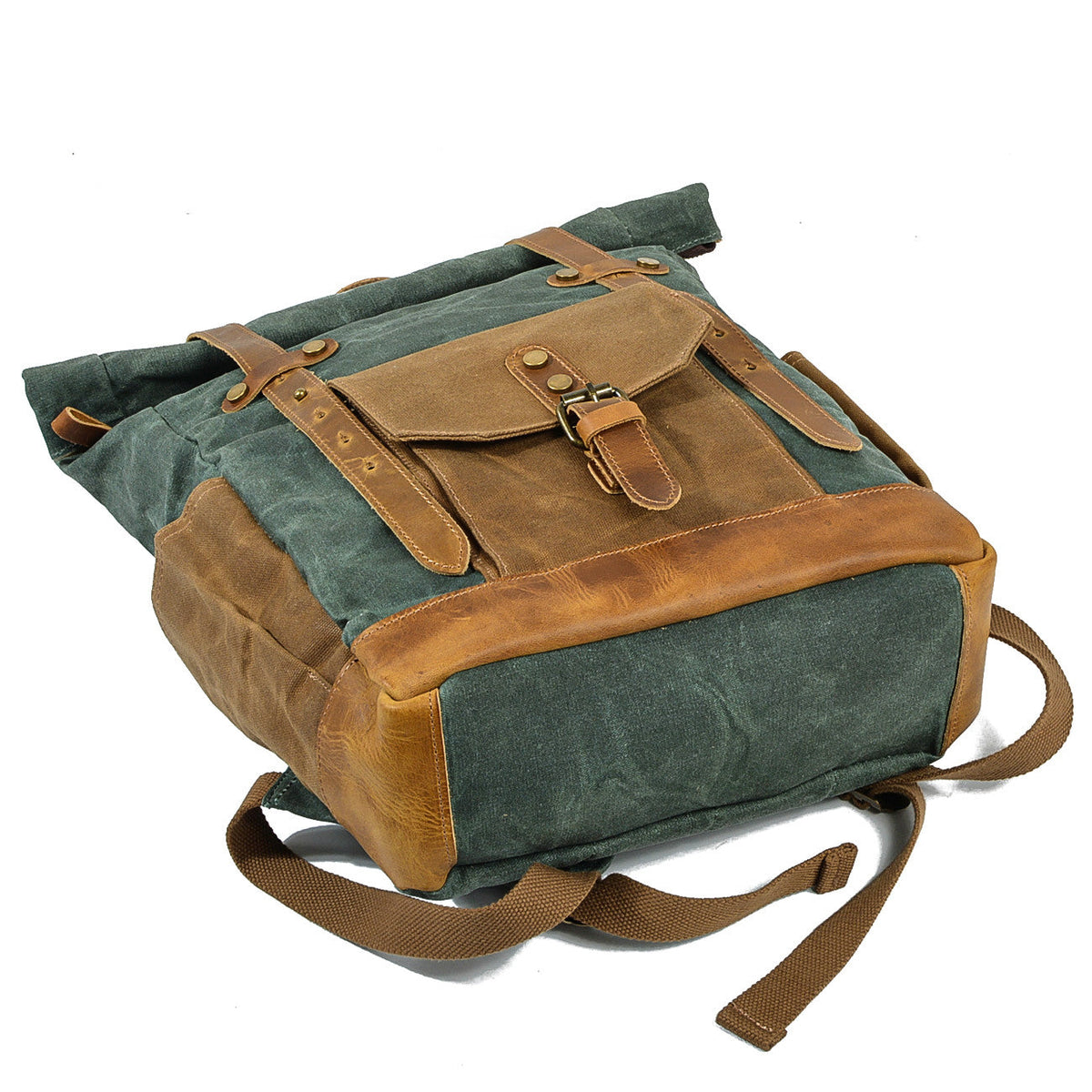 Unisex Rucksack Wolff-Top Gewachste Baumwoll-Leinwand-5