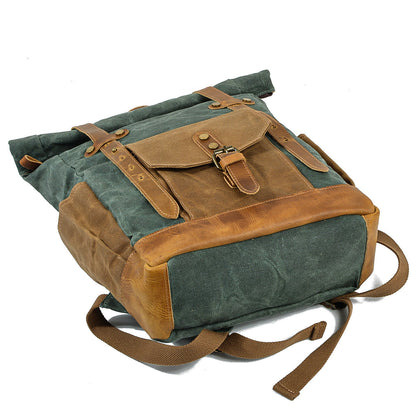 Unisex Rucksack Wolff-Top Gewachste Baumwoll-Leinwand-5