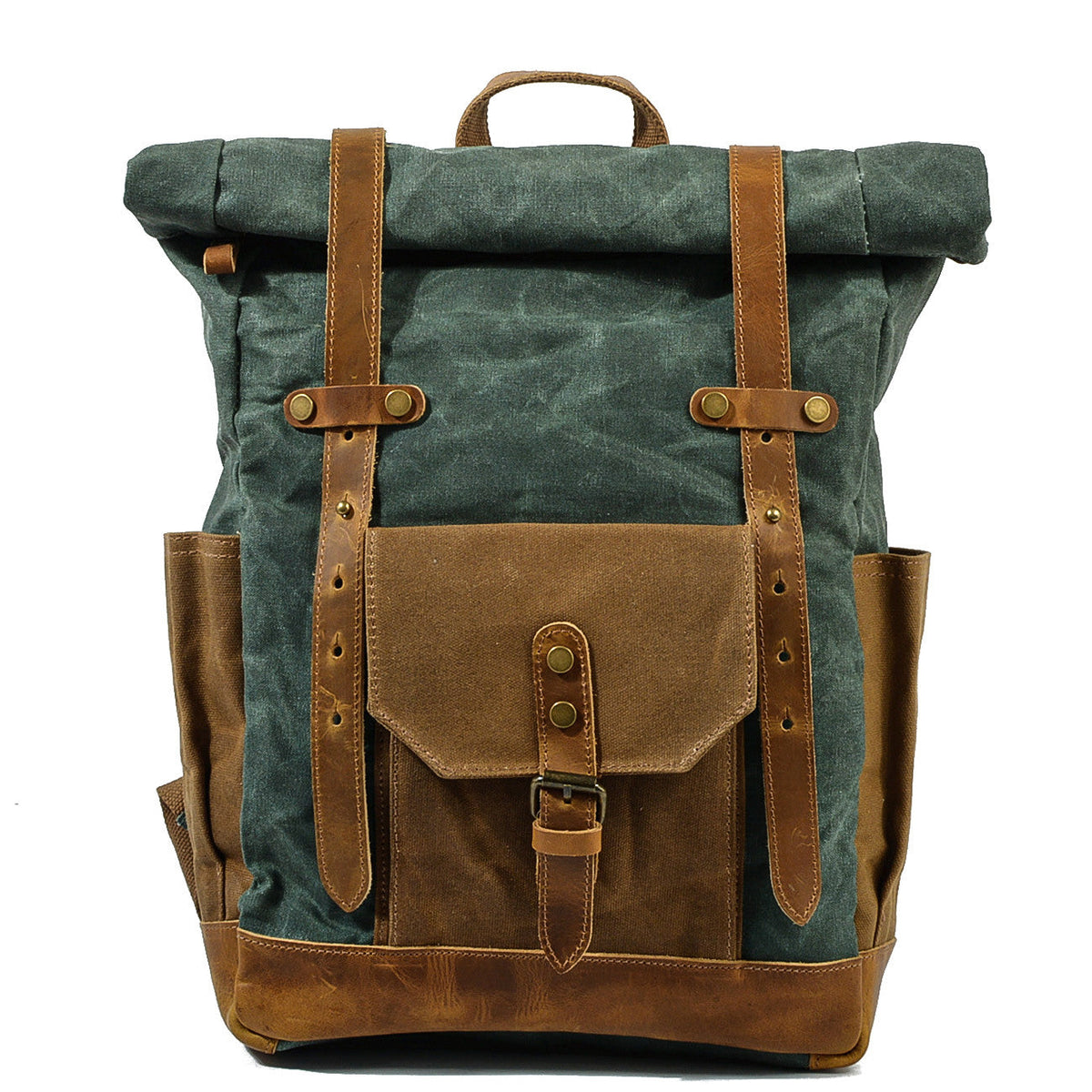 Unisex Rucksack Wolff-Top Gewachste Baumwoll-Leinwand-1