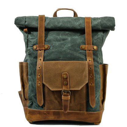 Unisex Rucksack Wolff-Top Gewachste Baumwoll-Leinwand-1