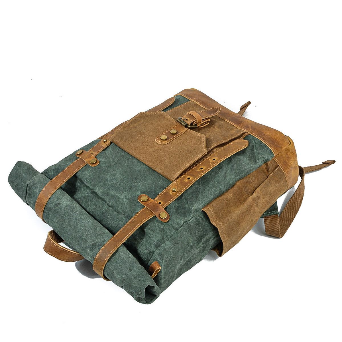 Unisex Rucksack Wolff-Top Gewachste Baumwoll-Leinwand-6