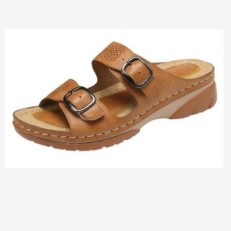 Damen-Sandalen, verstellbar, synthetisches Leder 3