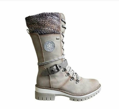 Winterstiefel Damen Schnürung Robuste Gummistiefel-5