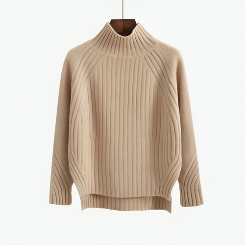 Damen-Strickpullover, Rollkragen, weiches Acryl-1