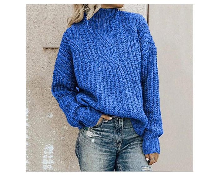 Damen-Rollkragenpullover im Zopfmuster aus 100 % Acryl 5