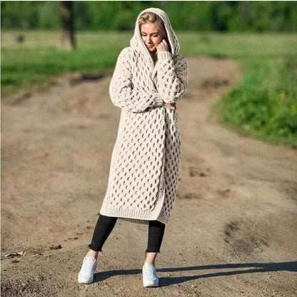 Damen-Strickjacke, Kapuze, Merinowolle 6