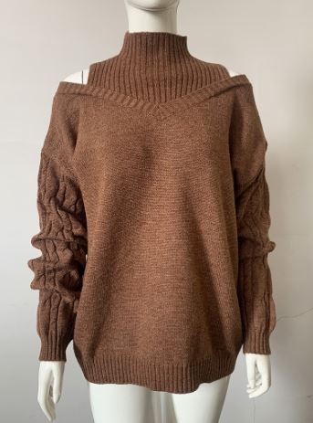Damen Schulterfreies Top Trendig Baumwollmix Loose Fit-5