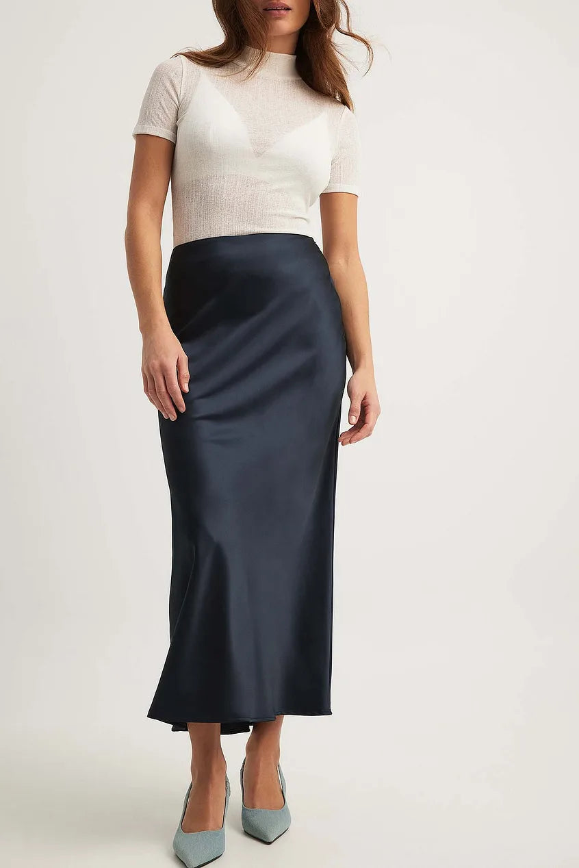 Variant image for Damen-High-Waist-Rock Satin Elegant Komfortabel-11