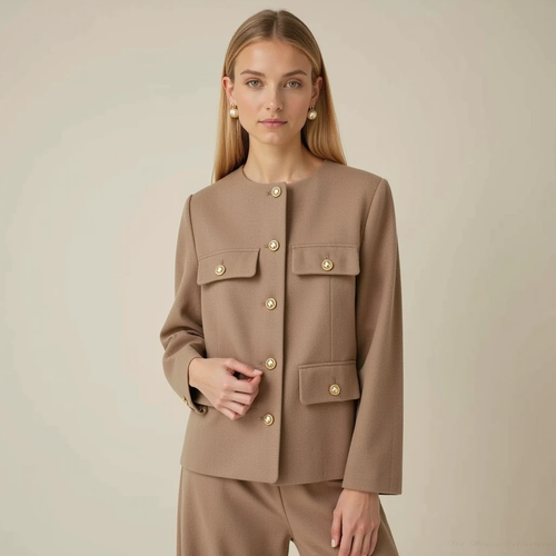 Damen-Blazer, cropped, modern, Polyester-1