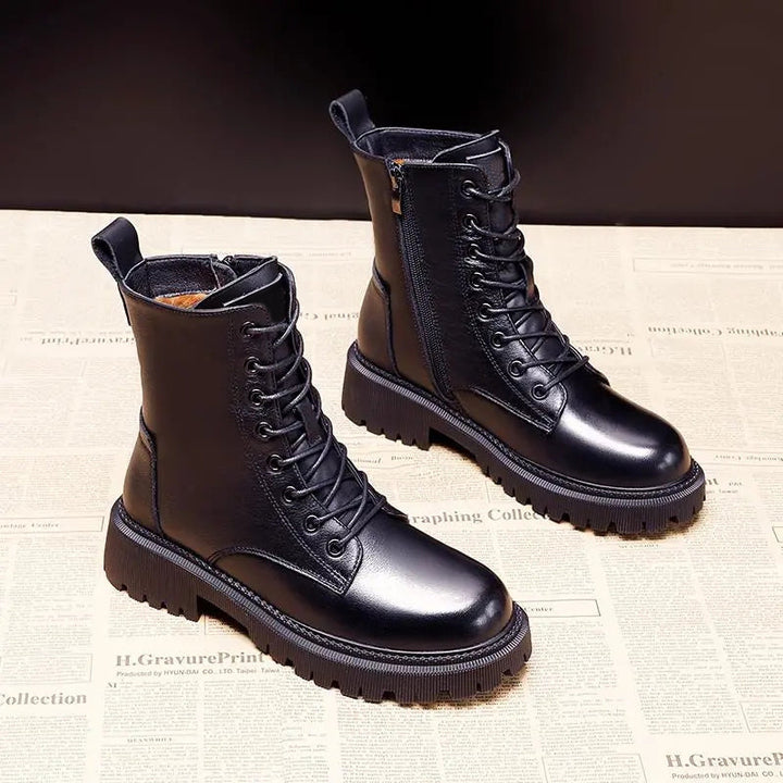 Variant image for Gefütterte Damen-Winterstiefel, klassisches Design, Leder-1