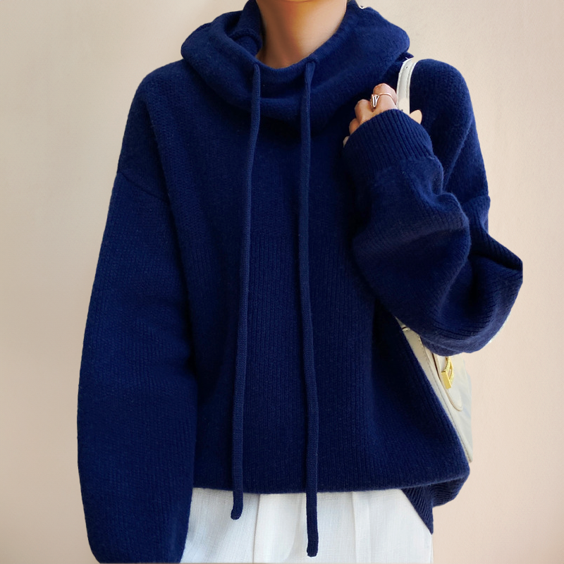 Variant image for Damen-Hoodie, lässig, gestrickt, weicher Mix-10