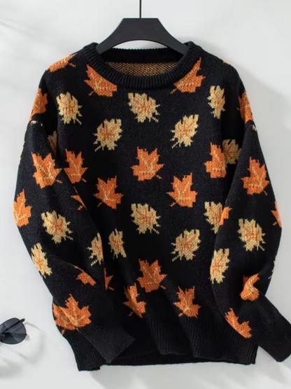 Variant image for Damen-Strickpullover, Ahornblattmuster, weiche Mischung-5