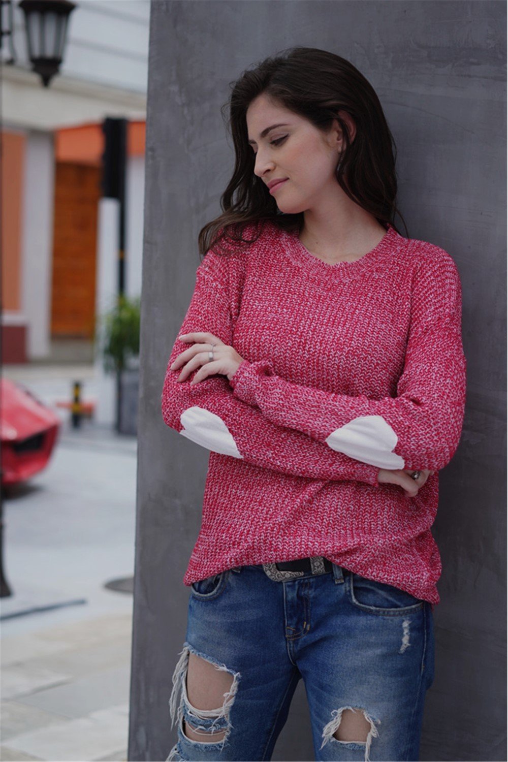 Damen-Strickpullover, lässig, weiches Acryl-3