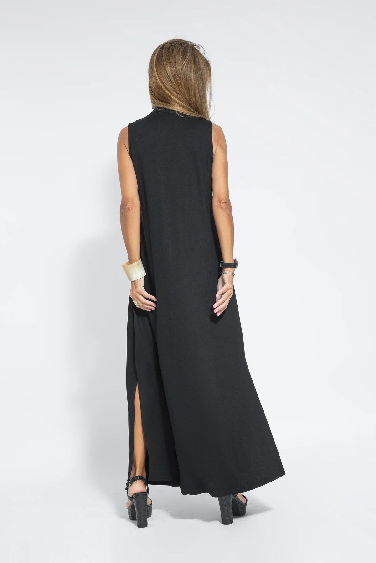 Maxikleid Damen mit Abnehmbar Weste aus Weiche Baumwolle-5