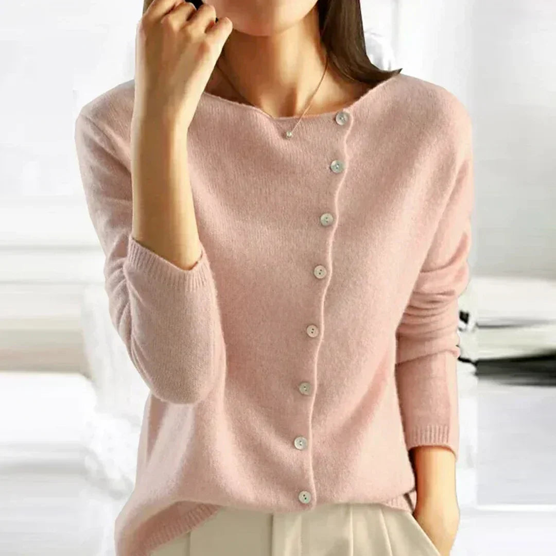 Variant image for Damen-Strickjacke, asymmetrisches Design, Polyester und Baumwolle-5
