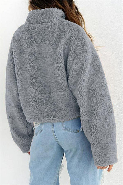 Damenpullover Hoher Kragen Entspannt Baumwolle und Polyester-3