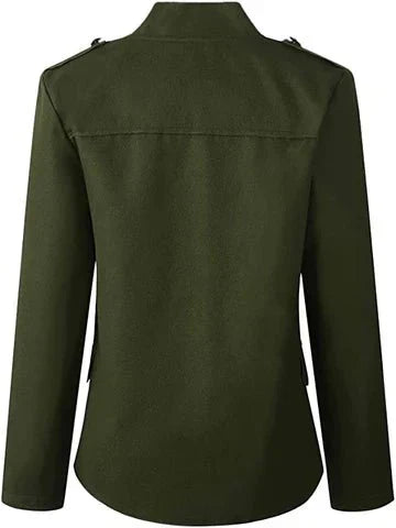 Eleganter Damenblazer mit goldenen Knöpfen und Schulterakzenten – Hochwertiger Stoff, taillierte Passform 2