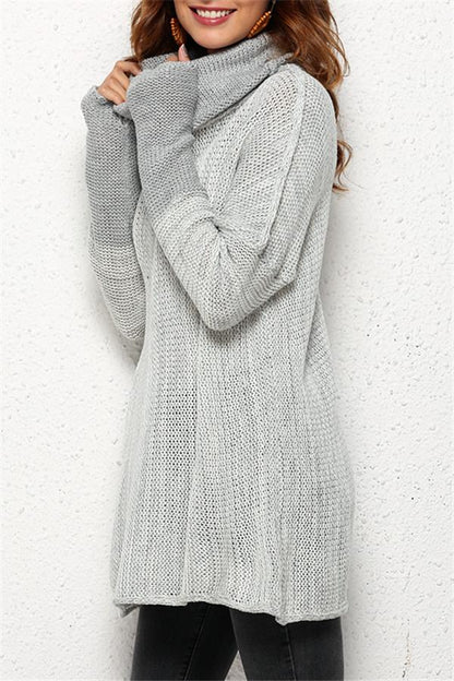 Damen-Rollkragenpullover, lässiges Polyester, elastische Passform-5
