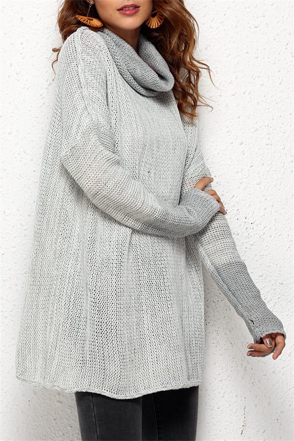 Damen-Rollkragenpullover, lässiges Polyester, elastische Passform-4