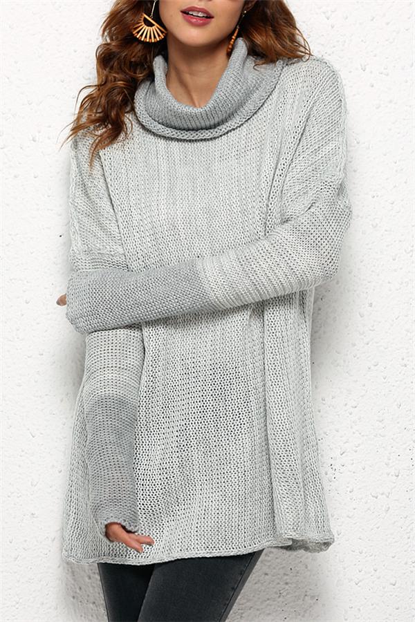 Damen-Rollkragenpullover, lässiges Polyester, elastische Passform-1