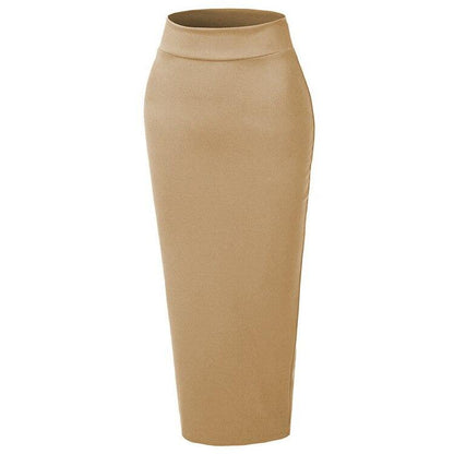 Damen-Maxirock Bleistiftstil Elastischer Bund 100% Polyester 1