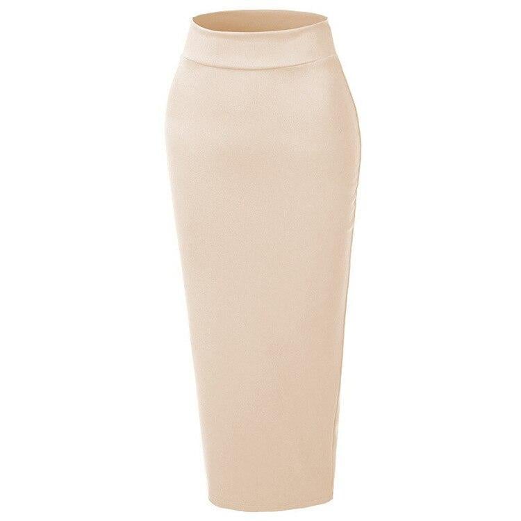 Damen-Maxirock, Bleistiftstil, elastischer Bund, 100% Polyester 2