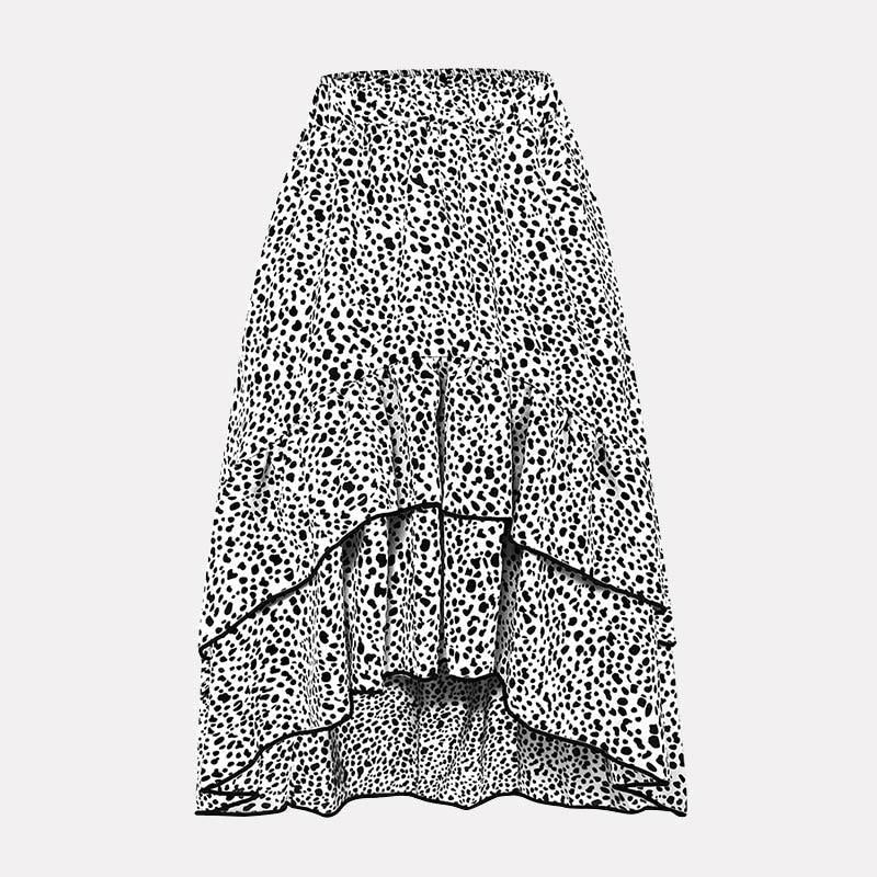 Damen-Midirock, asymmetrischer Saum, A-Linienförmig, Polyester-2