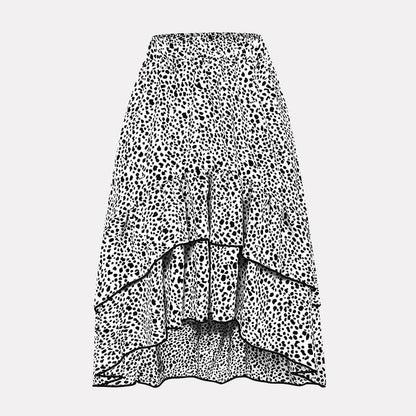 Damen-Midirock, asymmetrischer Saum, A-Linienförmig, Polyester-2