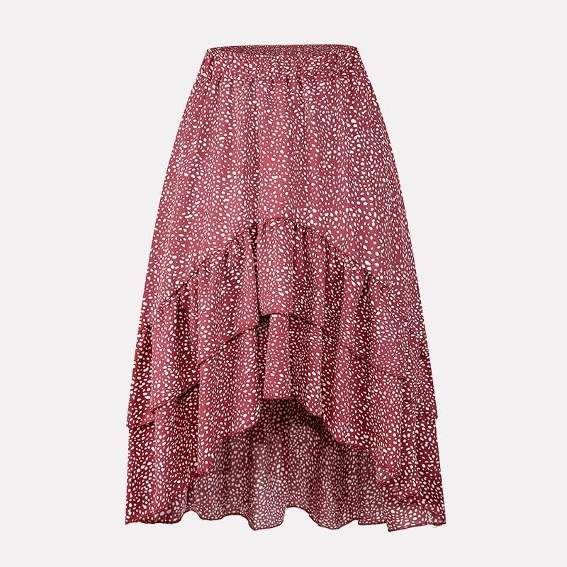 Damen-Midirock, asymmetrischer Saum, A-Linienförmig, Polyester-1