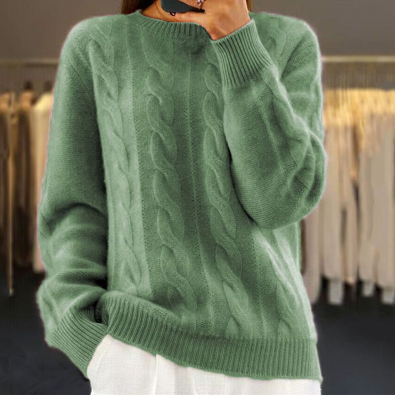 Damen-Strickpullover, modernes Design aus Baumwolle und Wolle-3