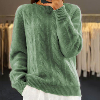 Damen-Strickpullover, modernes Design aus Baumwolle und Wolle-3