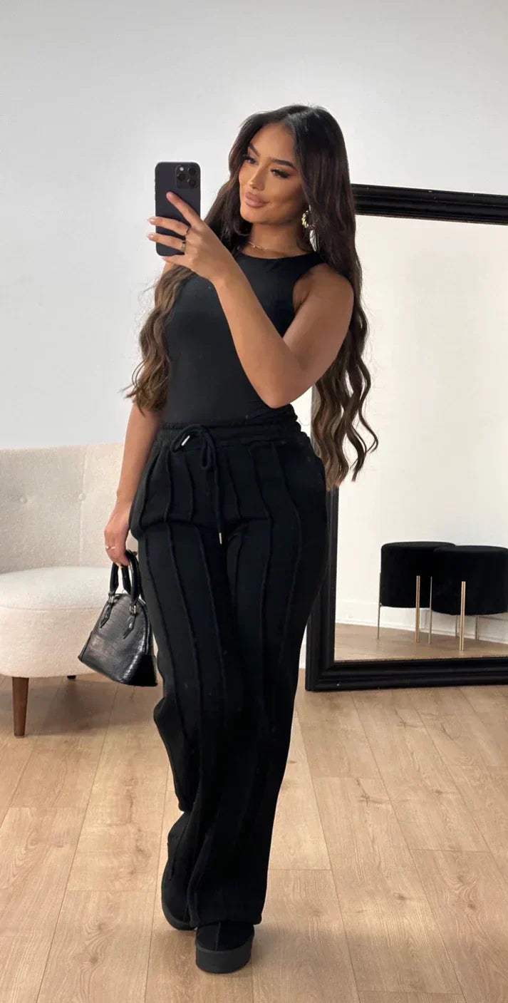 Schicke Damen-Jogginghose mit Gummizug in der Taille – Entspanntes Design aus 100% Baumwolle, perfekt für Zuhause und Training 8