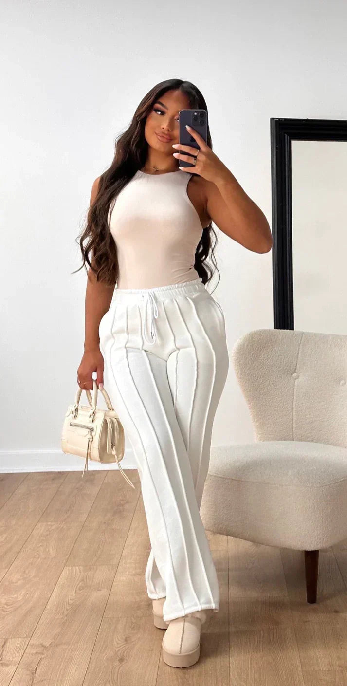 Schicke Damen-Jogginghose mit Gummizug in der Taille – Entspanntes Design aus 100% Baumwolle, perfekt für Zuhause und Training 12
