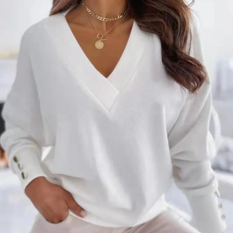 Damen-Pullover, modern, Baumwolle, Polyester, runder Ausschnitt-4