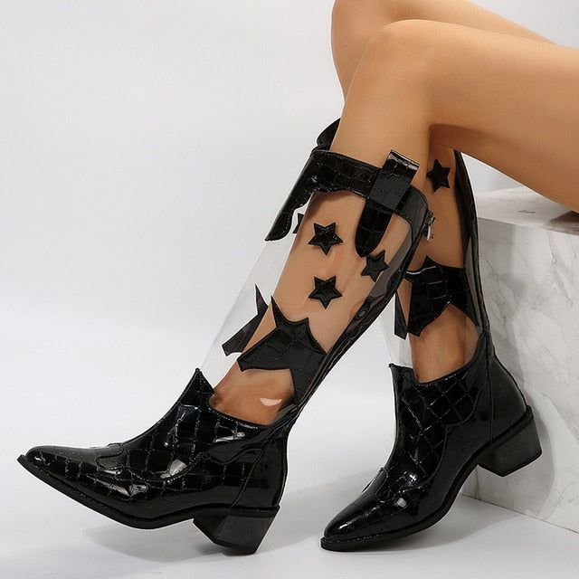 Variant image for Damen-Stiefeletten, sich verjüngend, aus PU und PVC, Blockabsatz, runde Zehe-18