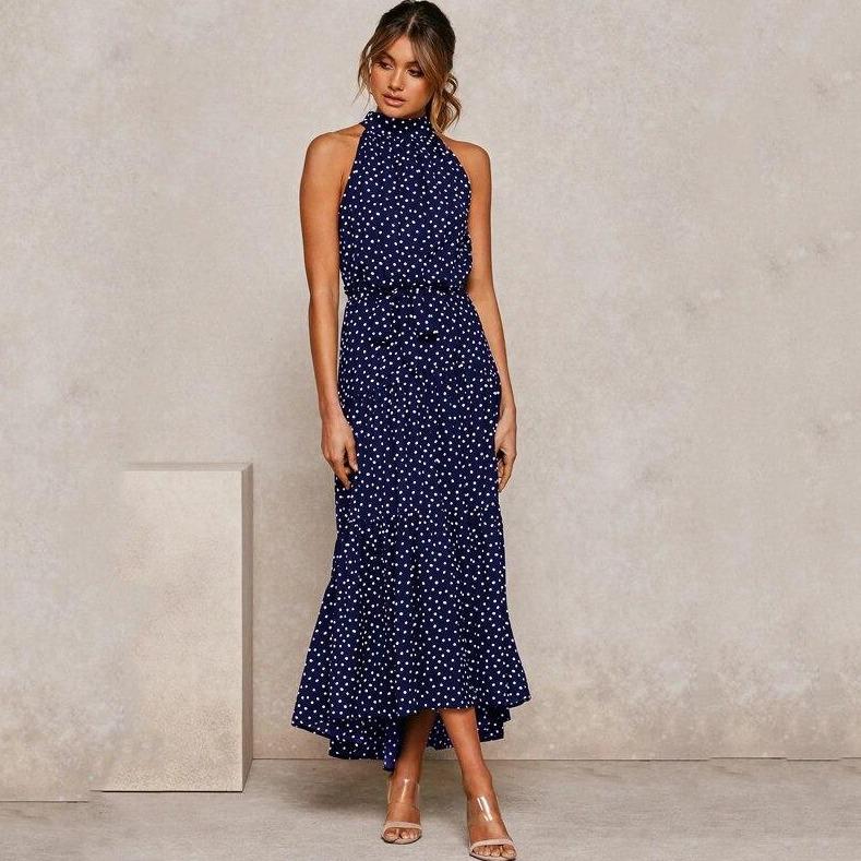 Damen-Midikleid, hoher Kragen, gemustert Polyester-4