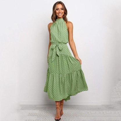 Damen-Midikleid, hoher Kragen, gemustert Polyester-6