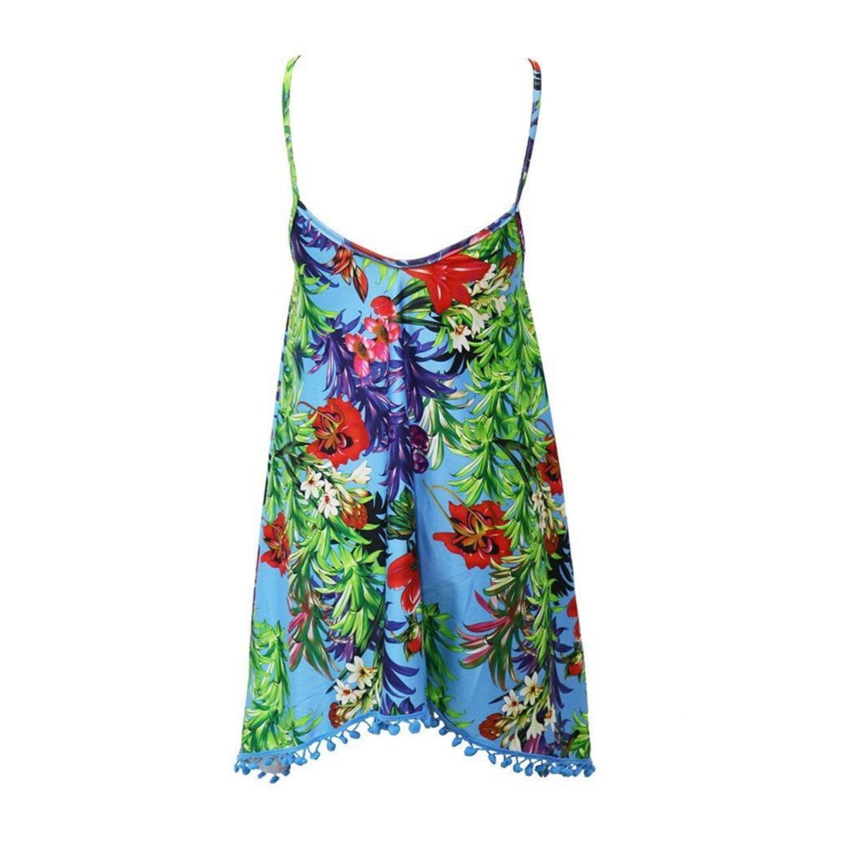 Damen-Minikleid, Blumenmuster, leichtes Material-2