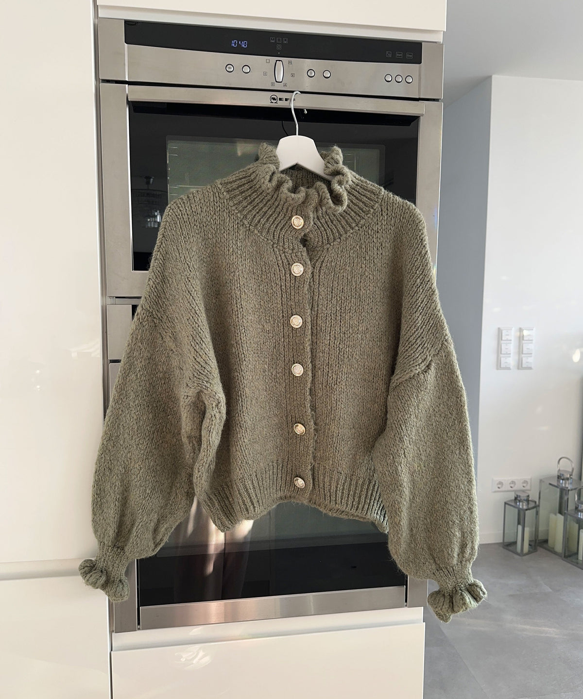 Damenpullover Weich Khaki Entspannt Warme Faser-3