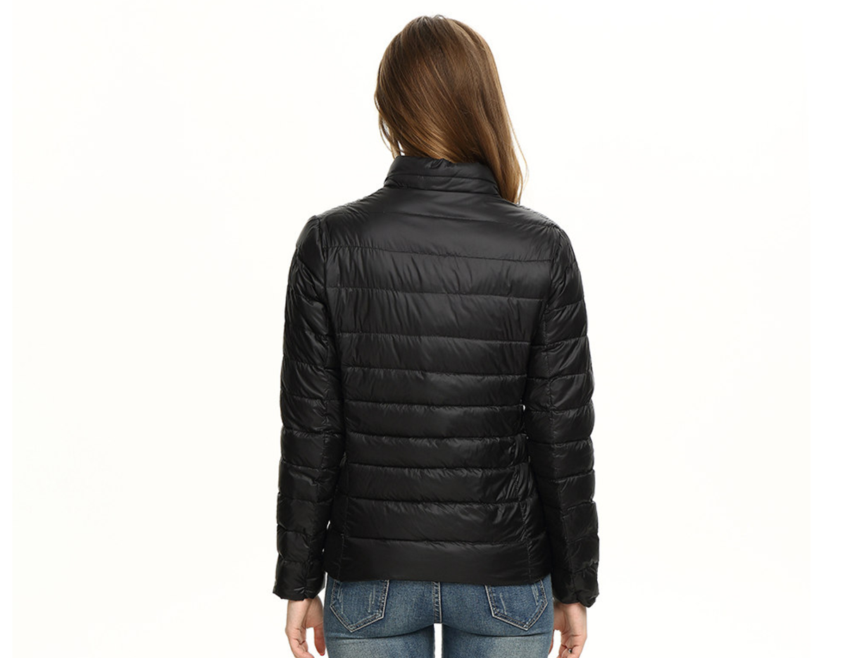 Damen-Daunenjacke, urban, schick, leichtes Polyamid/Nylon 5