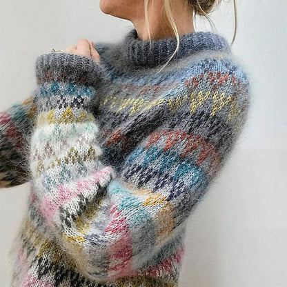 Variant image for Damen-Lässiger Pullover, runder Ausschnitt, weiche Baumwolle-1